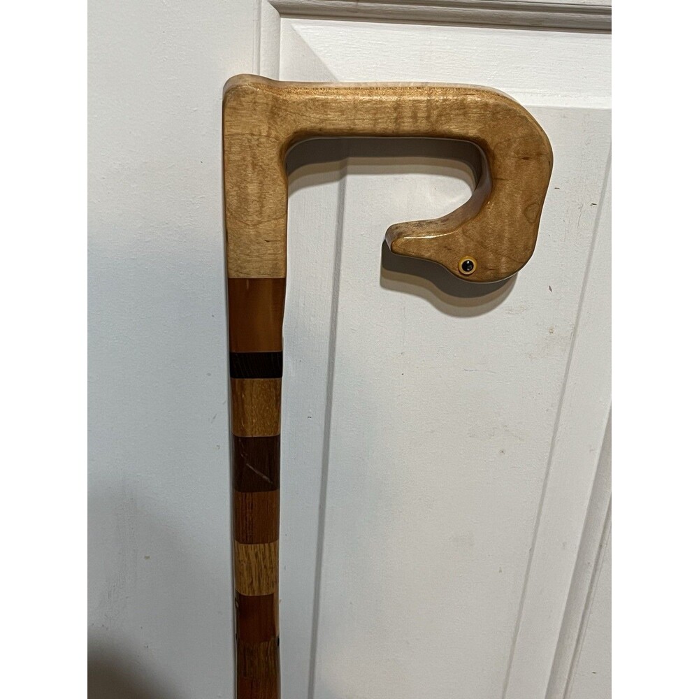 32” Wooden Walking Stick Cane for Men Women Seniors with Rubber Tip